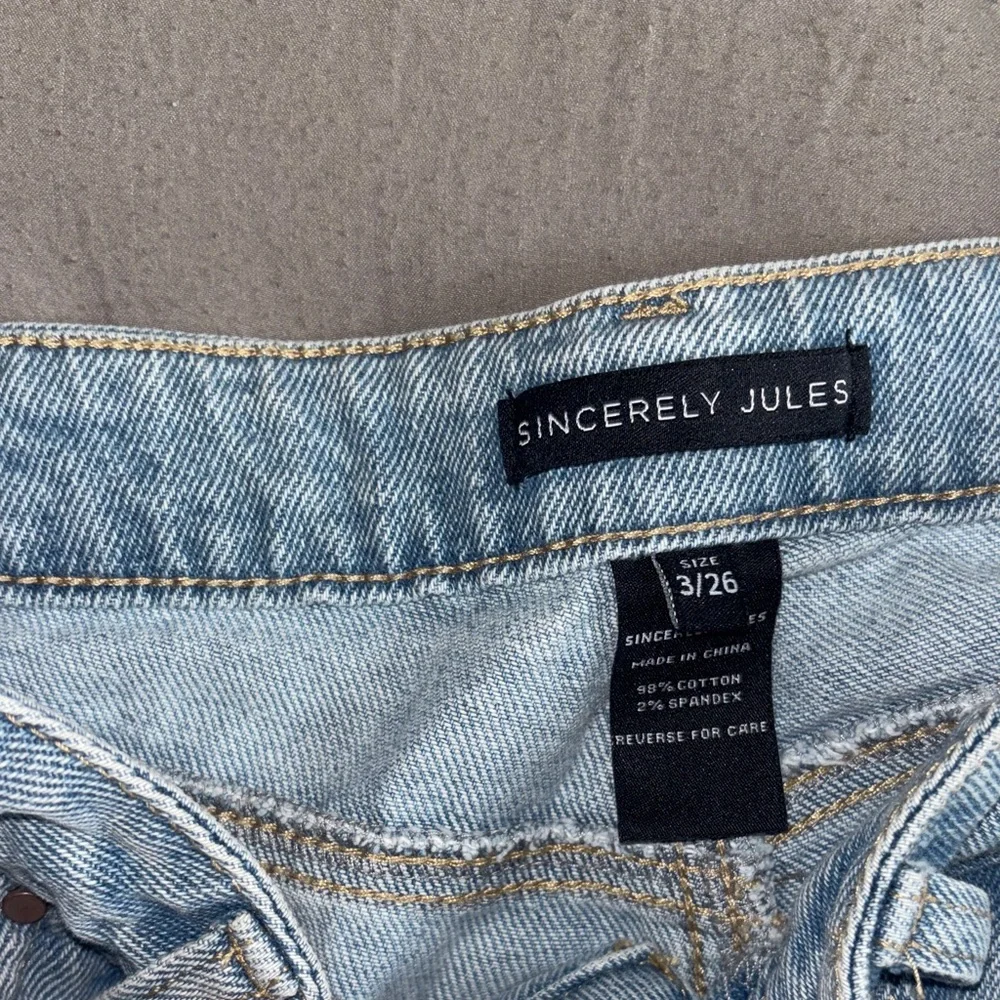 Sincerely Jules Light Blue Flare & Wide Leg Jeans - Picture 3 of 3